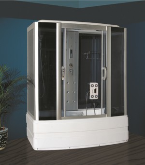 كابينة مغطس زجاج مزخرف سستيم كامل جت نحاس صيني 170 × 85 × 210 سم # js-719